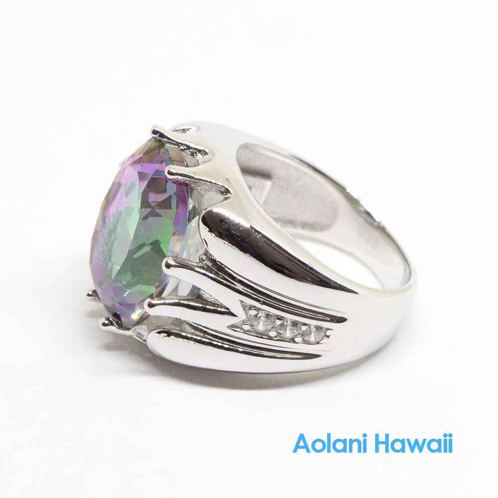 Rainbow Mystic Topaz Sterling Silver Ring – Aolani Hawaii