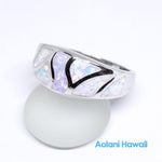 White Opal 925 Sterling Silver Inlay Ring