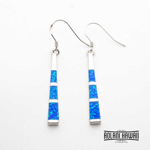 925 Sterling Silver Earring Pierce with Opal Inlay