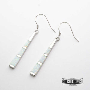 925 Sterling Silver Earring Pierce with Opal Inlay