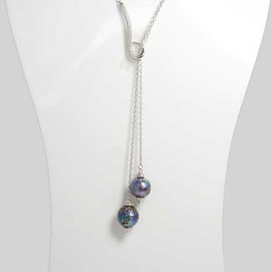 White or Black Pearl Necklace Pendant with Sterling Silver Chain