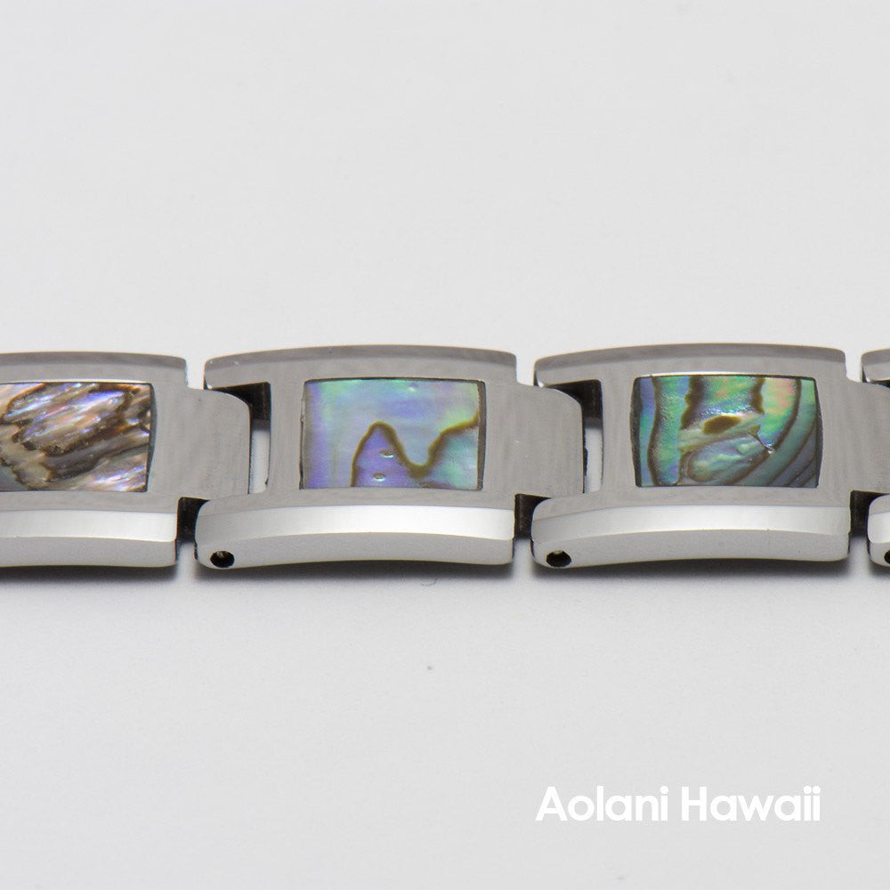 Abalone Tungsten Carbide Bracelet (14mm width, 8" inch in length) - Aolani Hawaii - 2