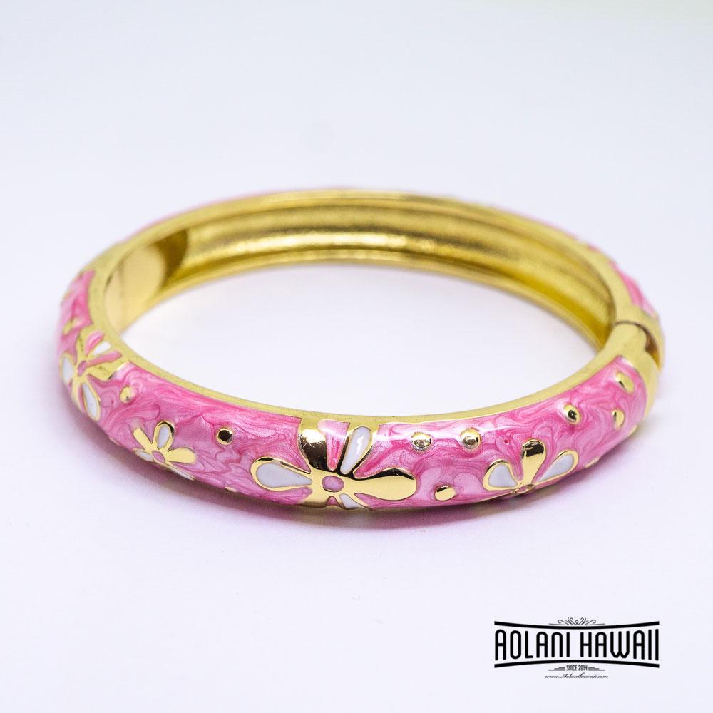 Enamel Bracelet Bangle - Tiare Flower Style – Aolani Hawaii