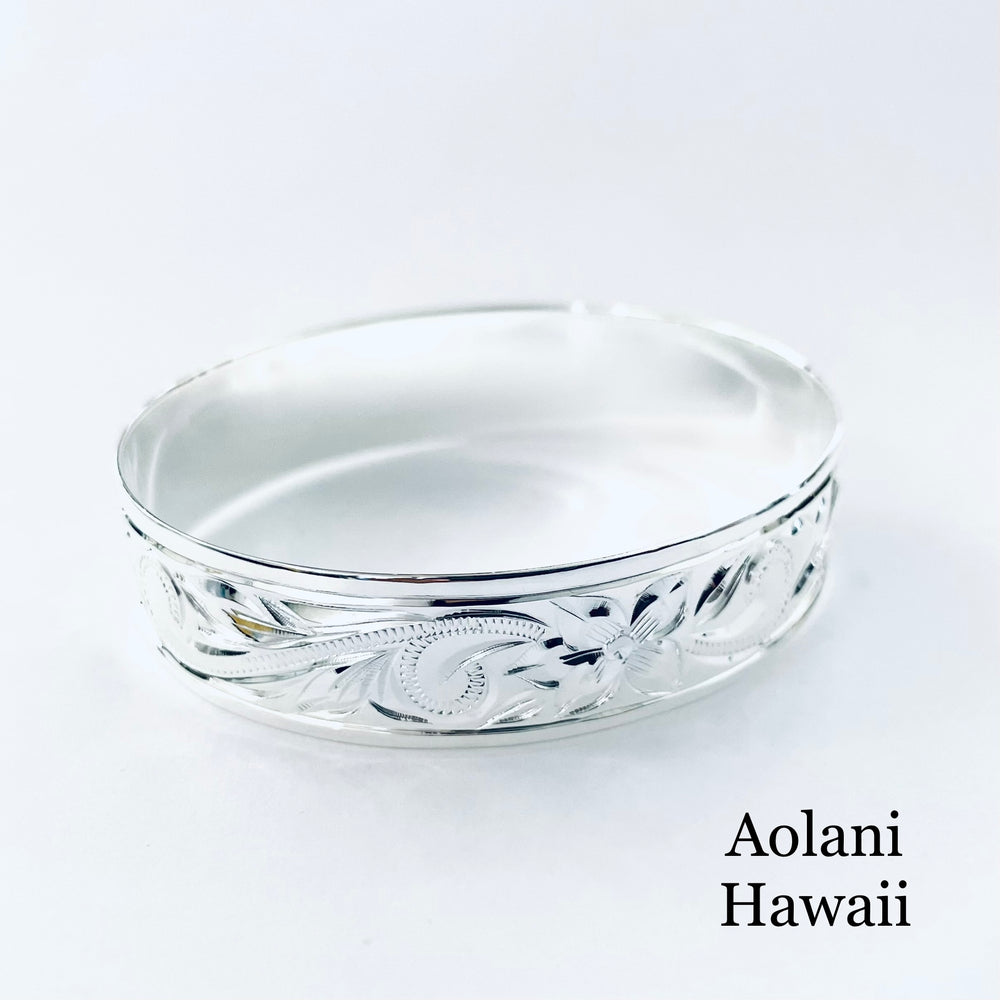Traditional Hawaiian Hand Engraved Sterling Silver Bracelet