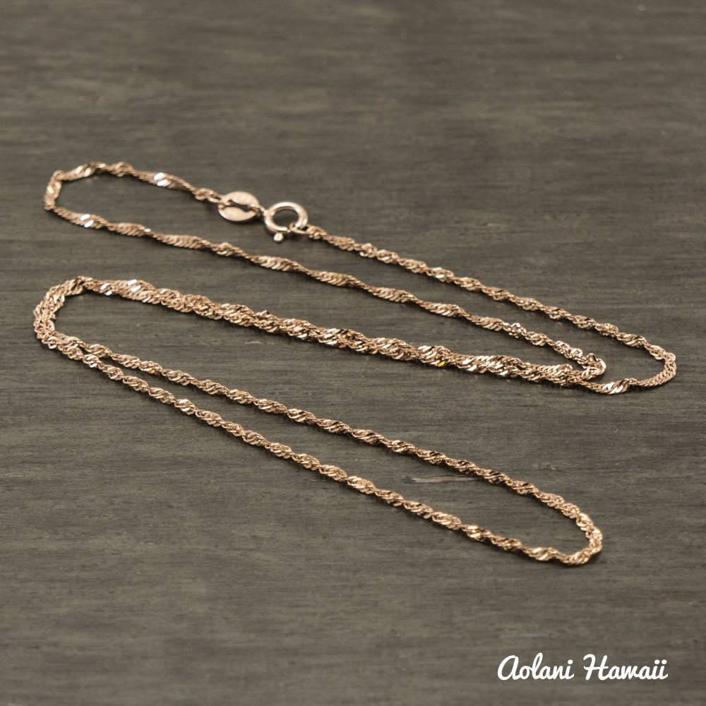 14k Gold seashell Pendant with Singapore Chain