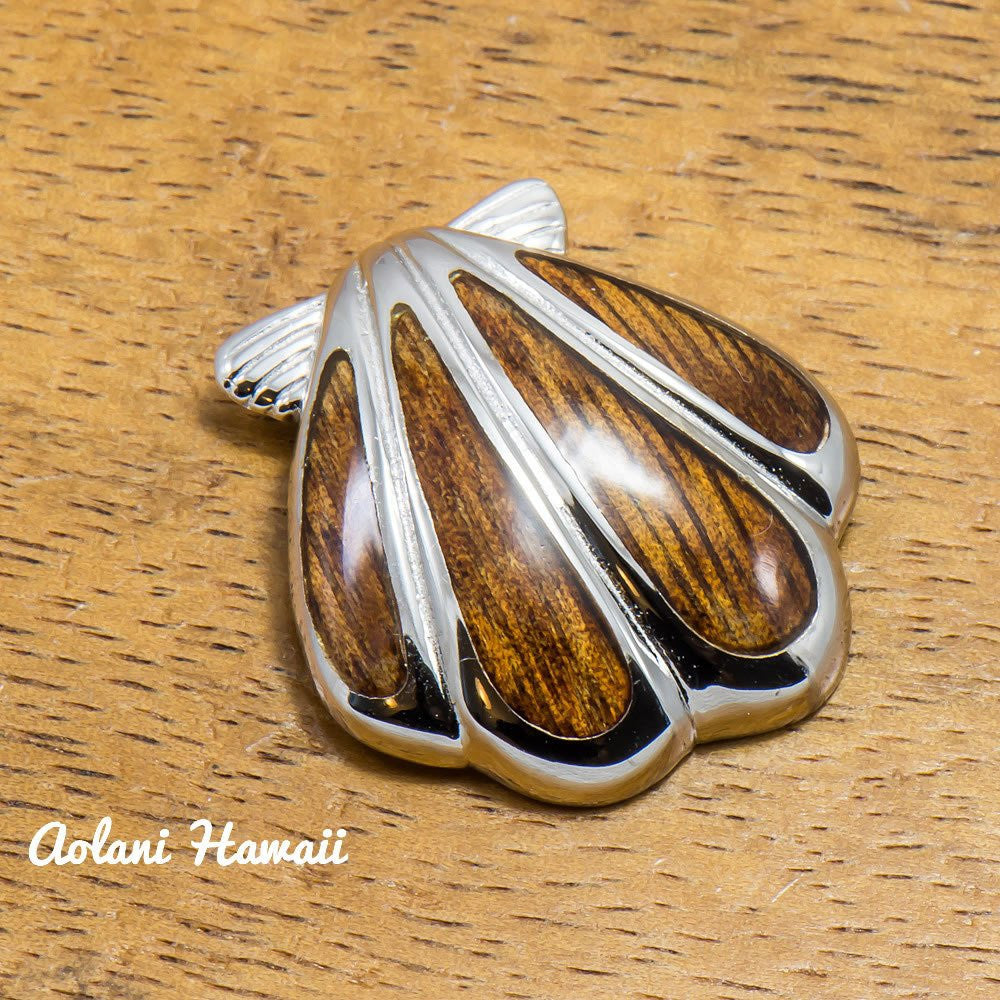 Hawaii Seashell Pendant Handmade with 925 Sterling Silver (22mm x 25mm FREE Stainless Chain Included) - Aolani Hawaii - 1