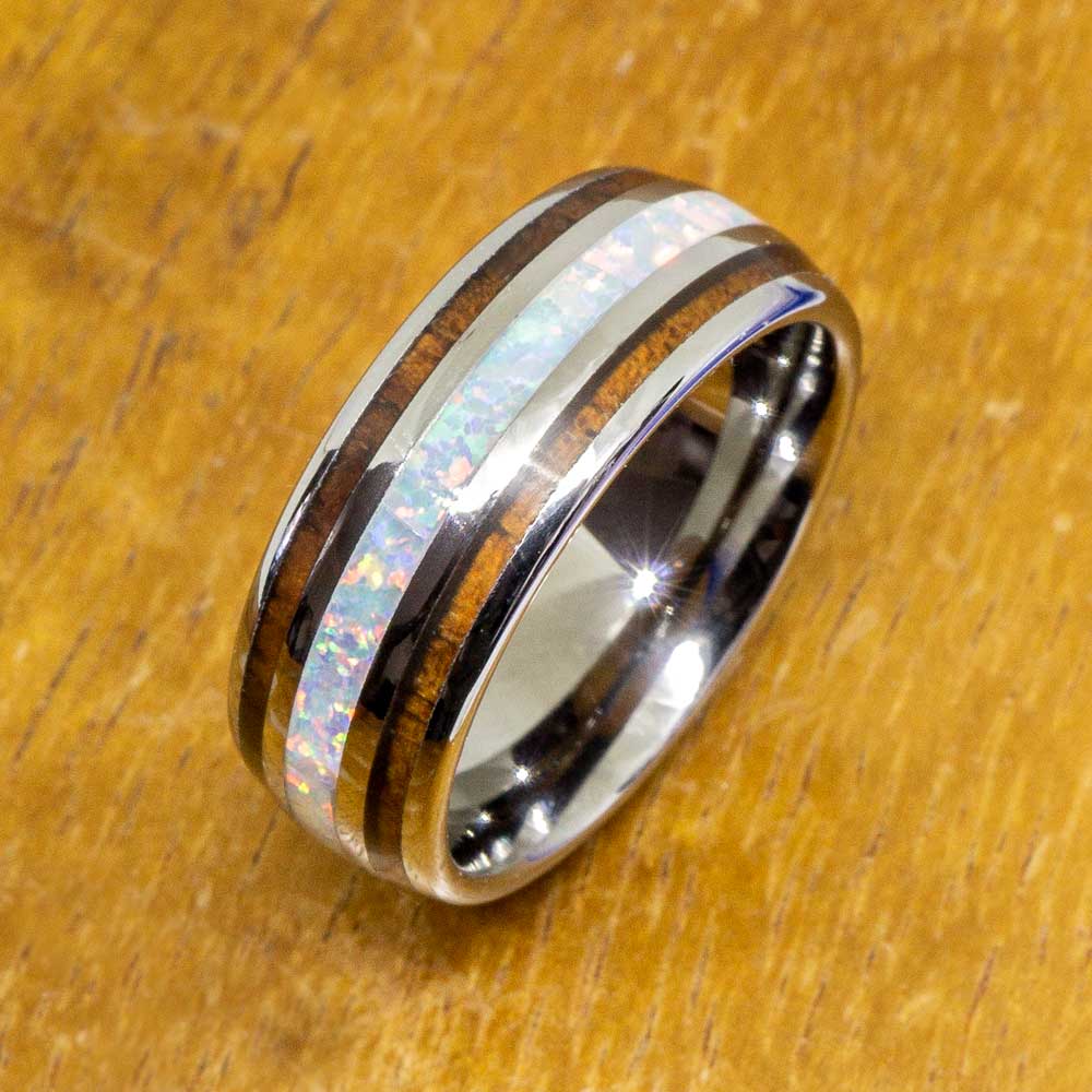 White opal sales mens ring