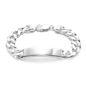 NEW - 11mm (300 Gauge) Sterling Silver Figaro and Cuban Style Link ID Bracelet