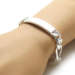 NEW - 11mm (300 Gauge) Sterling Silver Figaro and Cuban Style Link ID Bracelet