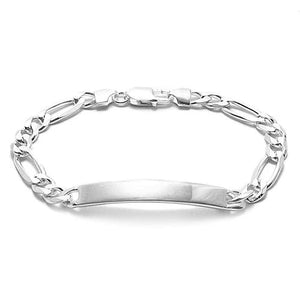 NEW - 7mm (180 Gauge) Sterling Silver Figaro and Cuban Style Link ID Bracelet
