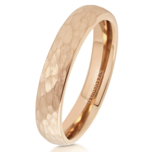 Rose Gold Plated 4mm/6mm/8mm Low Dome Tungsten Carbide Wedding Band