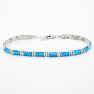 NEW - Deluxe Sterling Silver Opal Link Bracelet