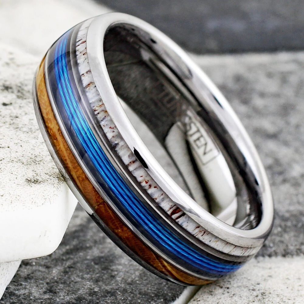 Wedding Rings in Tungsten, Koa Wood, Ceramic, Stainless, Gold