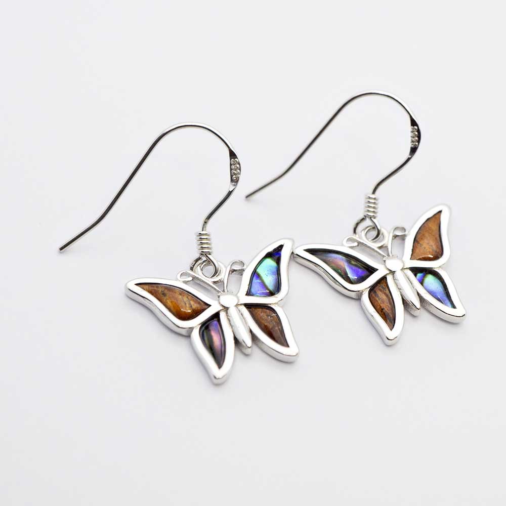 Butterfly Sterling Silver Dangling Pierce