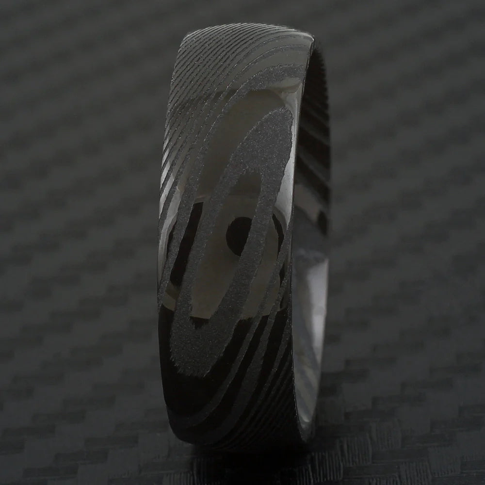Damascus Black Tungsten Ring