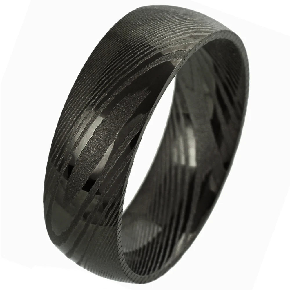 Damascus Black Tungsten Ring