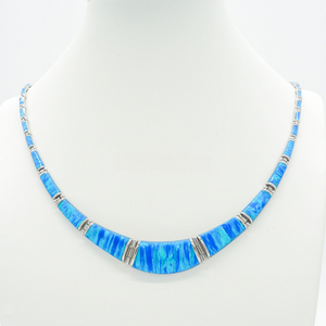 NEW - Opal Sterling Silver Link Necklaces