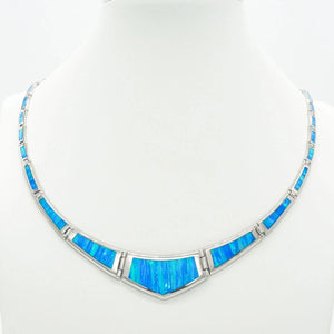 NEW - Opal Sterling Silver Link Necklaces