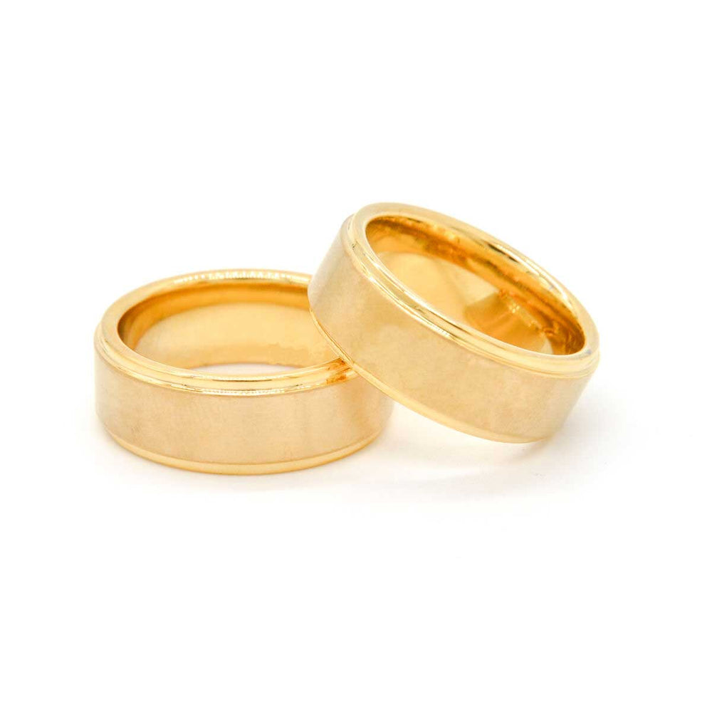 NEW - Gold Plated Tungsten Ring Handmade (6mm - 8mm width, Dome style)