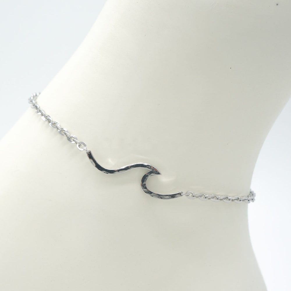 Sterling Silver Ocean Wave Anklet