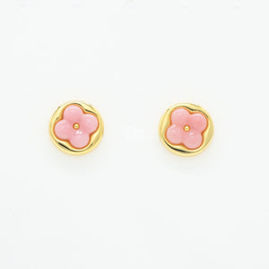 Queen Conch Shell Round Clover Post Earring