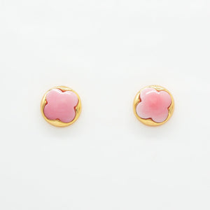 Queen Conch Shell Round Clover Post Earring