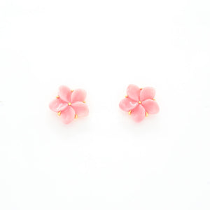 Queen Conch Shell Plumeria Post Earring