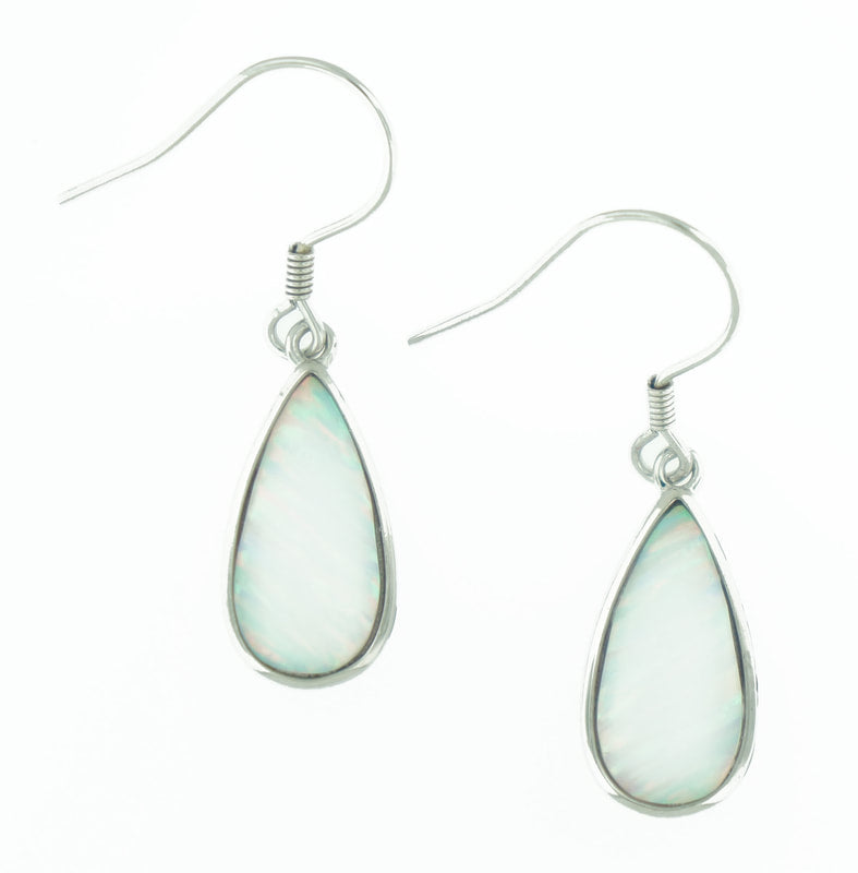 
            
                Load image into Gallery viewer, Dangling Sterling Silver Tear shape Earring Pierce with Opal Inlay
            
        