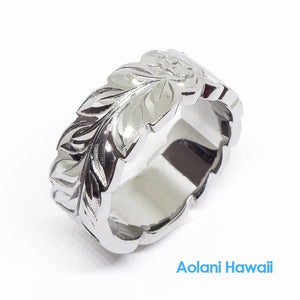 Black Silver Hawaiian Jewelry Ring (8mm width)