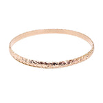 14K Gold Hawaiian Traditional Maile Design Bracelet Bangle (4mm Barrel)