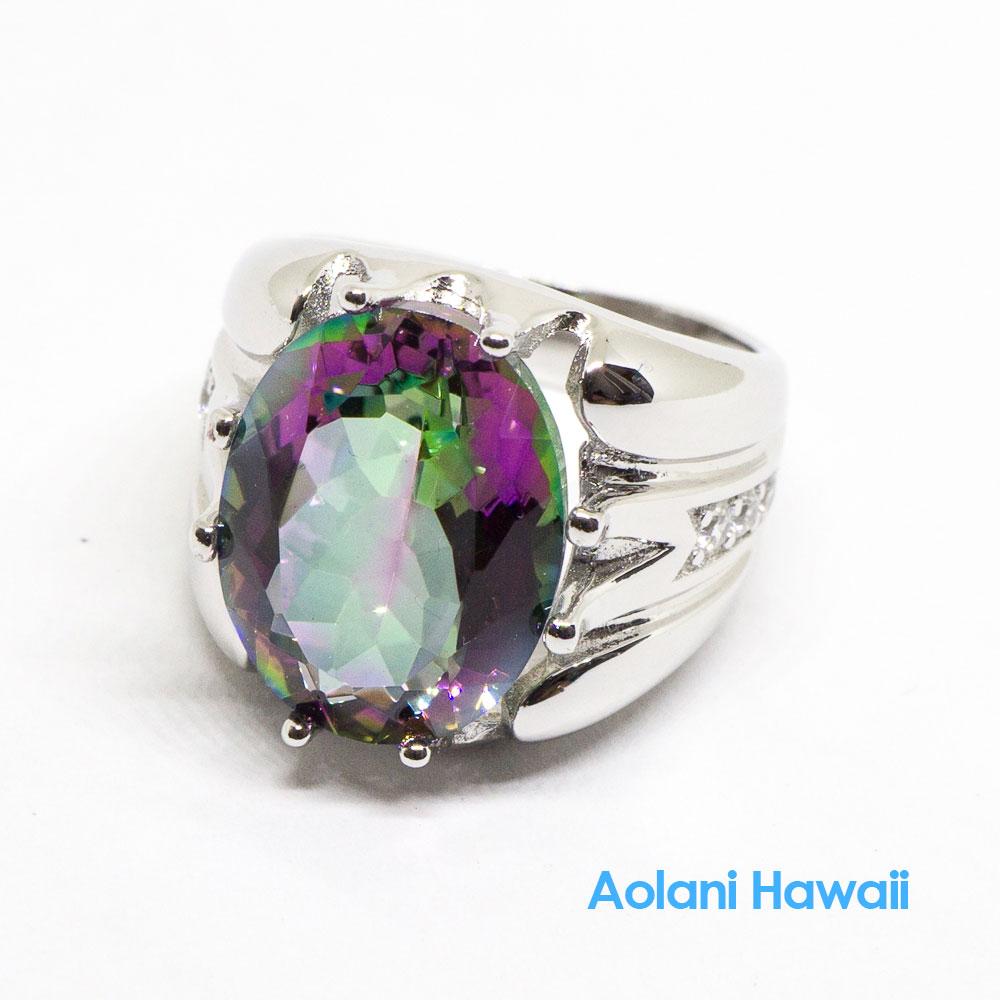 Rainbow Mystic Topaz Sterling Silver Ring