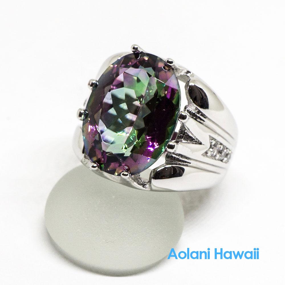 Rainbow Mystic Topaz Sterling Silver Ring