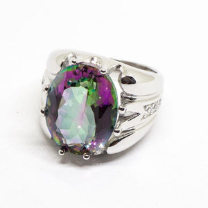 Rainbow Mystic Topaz Sterling Silver Ring