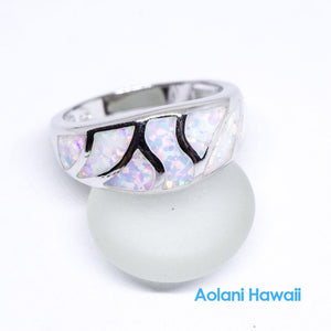 White Opal 925 Sterling Silver Inlay Ring