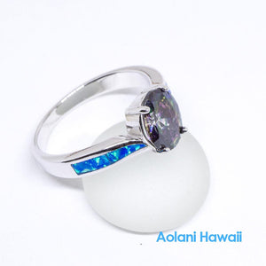 Mystic Rainbow Topaz and Opal 925 Sterling Silver Inlay Ring