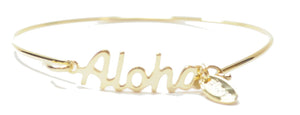 Stainless Steel  "ALOHA" Wire Bracelets