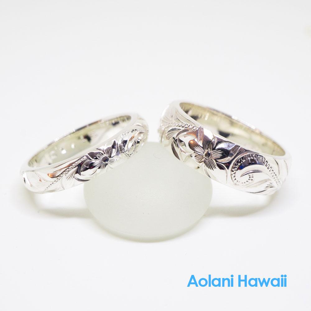 Hawaiian Ring - Hand Engraved Sterling Silver Barrel Ring (3mm-10mm width, Barrel style)