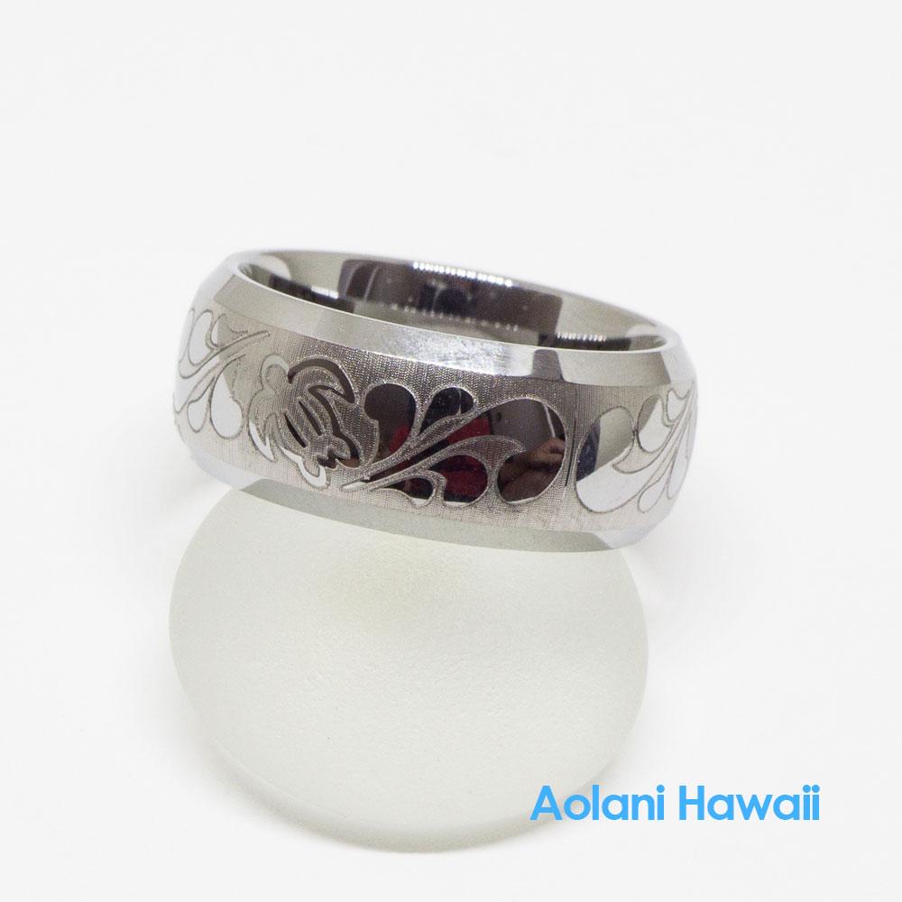 
            
                Load image into Gallery viewer, Honu Turtle Scroll Satin Finish Tungsten Ring 8mm Barrel
            
        