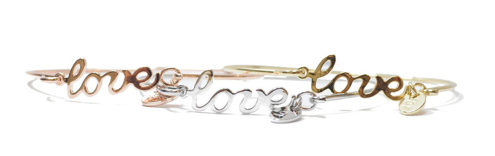 Stainless Steel  "LOVE" Wire Bracelets