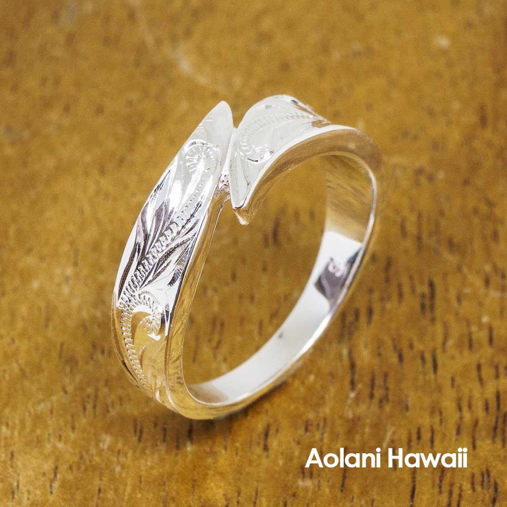 Hawaiian Jewelry Ring Sterling Silver Flat (Leave Shape, Flat style)