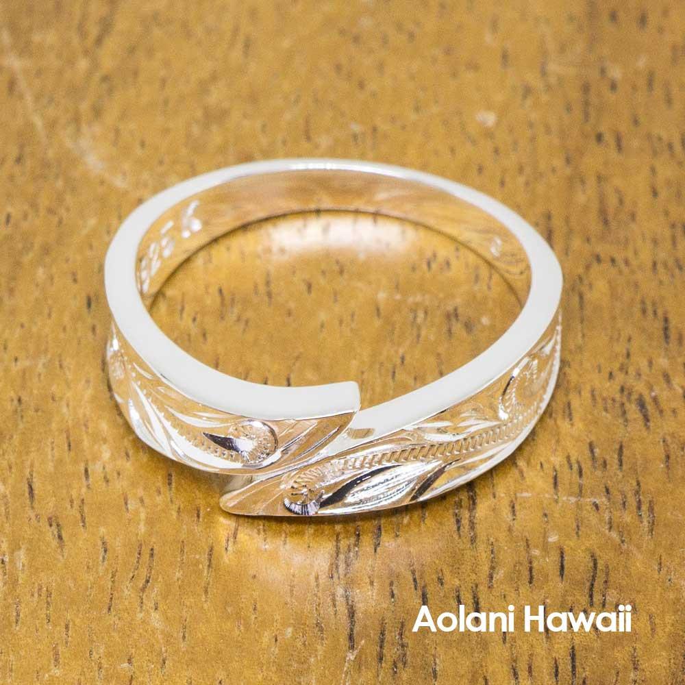 Hawaiian Jewelry Ring Sterling Silver Flat (Leave Shape, Flat style)