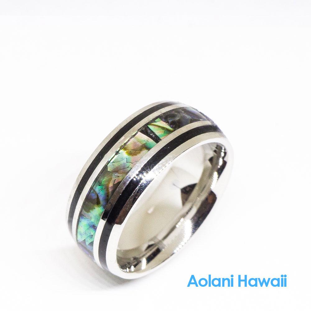 Ablone Stainless Steel Wedding Ring (8mm width, Barrel style)