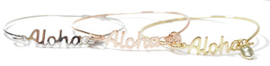 Stainless Steel  "ALOHA" Wire Bracelets