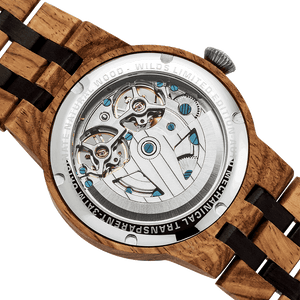 NEW - Men's Dual Wheel Automatic Ambila Wood Watch