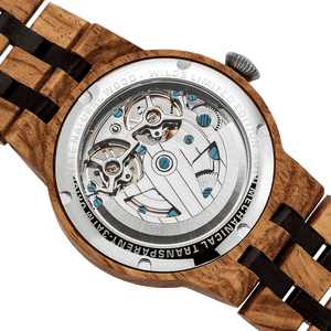 
            
                Load image into Gallery viewer, NEW - Men&amp;#39;s Dual Wheel Automatic Ambila Wood Watch
            
        