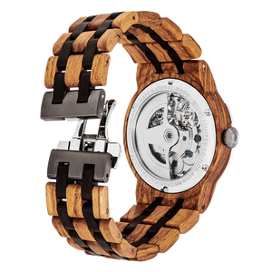 NEW - Men's Dual Wheel Automatic Ambila Wood Watch