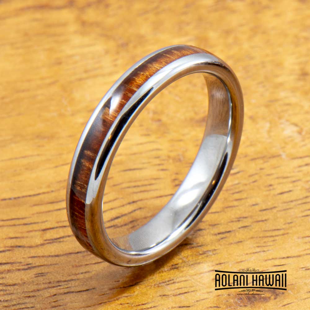 Koa Wood Wedding Rings | Available in Tungsten, Titanium, Sterling