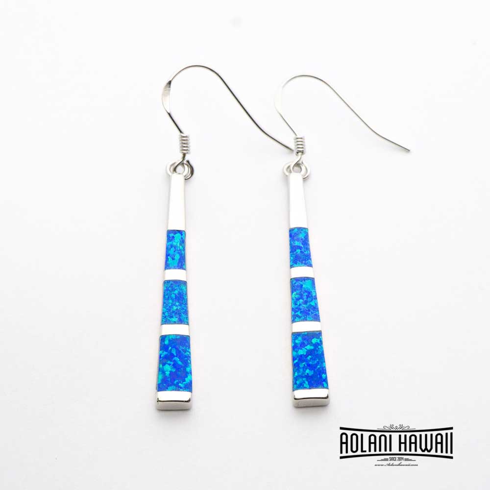 
            
                Load image into Gallery viewer, 925 Sterling Silver Earring Pierce with Opal Inlay
            
        