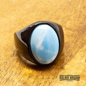 Black Tungsten Larimar Class Ring