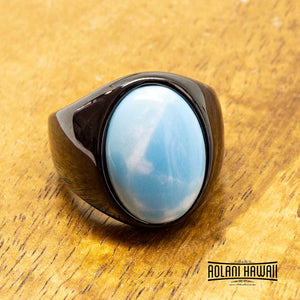 
            
                Load image into Gallery viewer, Black Tungsten Larimar Class Ring
            
        